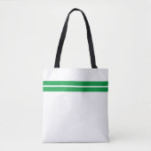 Slim Kelly Green Racing Streifen auf Summer White Tasche (Vorderseite)