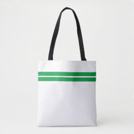 Slim Kelly Green Racing Streifen auf Summer White Tasche