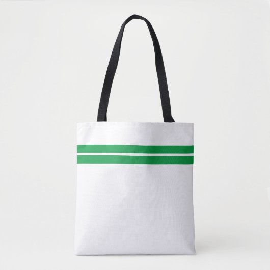 Slim Kelly Green Racing Streifen auf Summer White Tasche (Vorderseite)