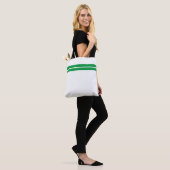 Slim Kelly Green Racing Streifen auf Summer White Tasche (Am Model)
