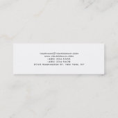 Slim Modern Monogram White Red Business Card Mini Visitenkarte (Rückseite)