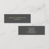 Slim Modern Schlicht Gray Trendy Business Card Mini Visitenkarte (Vorne/Hinten)