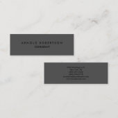 Slim Modern Schlicht Gray Trendy Business Card Mini Visitenkarte (Vorne/Hinten)