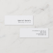 Slim Modern Schlicht Schwarz-weiß Beruflich Mini Visitenkarte (Vorne/Hinten)