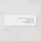 Slim Modern Schlicht Schwarz-weiß Beruflich Mini Visitenkarte (Rückseite)