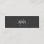 Slim Monogram Schlicht Gray Trendy Business Card Mini Visitenkarte (Rückseite)