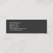 Slim Monogram Schlicht Gray Trendy Business Card Mini Visitenkarte (Rückseite)