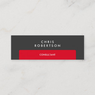 Slim Professional Grau Rot Streifen Visitenkarte