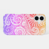 Slim Rainbow Doodle iPhone 16 Fall Hülle (Rückseite (Horizontal))