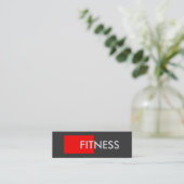 Slim Red Gray Fitness Trainer Business Card Mini Visitenkarte (Stehend Vorderseite)