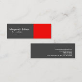Slim Schlicht Red Grau Clear Mini Visitenkarte (Vorne/Hinten)