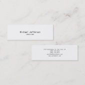 Slim Schlicht Trendy Beruflich Business Card Mini Visitenkarte (Vorne/Hinten)