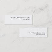 Slim Schwarz-weiß Charming Business Card Mini Visitenkarte (Vorne/Hinten)