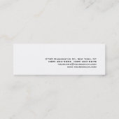 Slim Schwarz-weiß Charming Business Card Mini Visitenkarte (Rückseite)