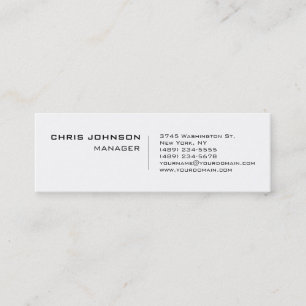 Slim Schwarz-weiß Unique Manager Business Card Mini Visitenkarte