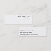 Slim Schwarz-weiße Schlicht-Chic-Visitenkarte Mini Visitenkarte (Vorne/Hinten)