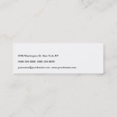 Slim Schwarz-weiße Schlicht-Chic-Visitenkarte Mini Visitenkarte (Rückseite)
