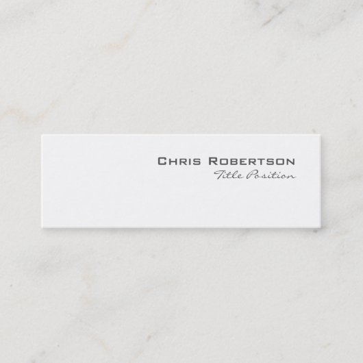 Slim Script Schwarz-weiß Charming Business Card Mini Visitenkarte (Vorderseite)