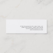 Slim Script Schwarz-weiß Charming Business Card Mini Visitenkarte (Rückseite)
