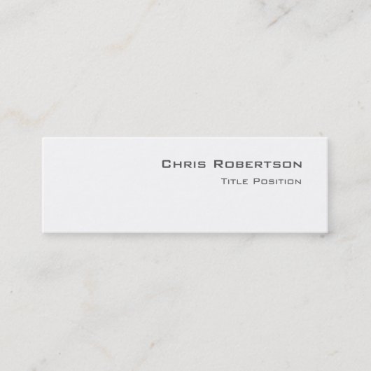 Slim Script Schwarz-weiß Charming Business Card Mini Visitenkarte (Vorderseite)