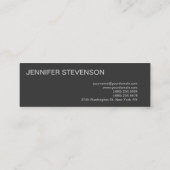 Slim Simple Black Out Fotograf Business Card Mini Visitenkarte (Rückseite)