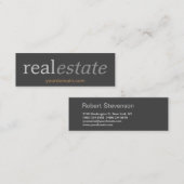 Slim Skinny Gray Real Anwesen Agent Business Card Mini Visitenkarte (Vorne/Hinten)