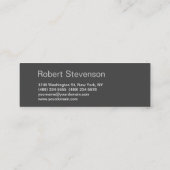 Slim Skinny Gray Real Anwesen Agent Business Card Mini Visitenkarte (Rückseite)