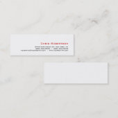Slim Skinny Mini Size Grau White Business Card Mini Visitenkarte (Vorne/Hinten)