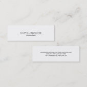 Slim Skinny Schlicht Style Schwarz-weiß Business C Mini Visitenkarte (Vorne/Hinten)