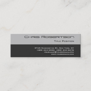 Slim Skinny Silver Gray Charming Visitenkarte