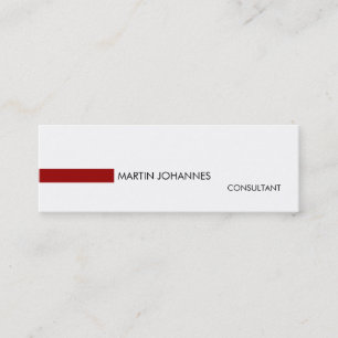 Slim Skinny Stylish Red Schwarz-weiß Business Card Mini Visitenkarte