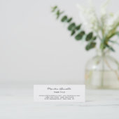 Slim Skinny White Beruflich Business Card Mini Visitenkarte (Stehend Vorderseite)