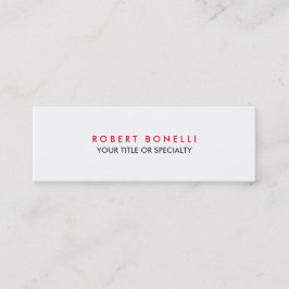 Slim Skinny White Red Standard Business Card Mini Visitenkarte