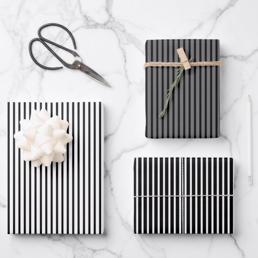 Slim Stripes Zierpapier Geschenkpapier Set (Vorderseite)