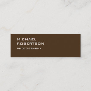 Slim Trendy Brown Fotograf Business Card Mini Visitenkarte