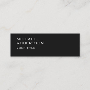 Slim Trendy Dark Gray Modern Business Card Mini Visitenkarte