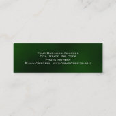 Slim Trendy Green Fotograf Business Card Mini Visitenkarte (Rückseite)