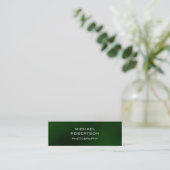 Slim Trendy Green Fotograf Business Card Mini Visitenkarte (Stehend Vorderseite)