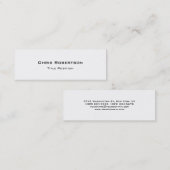 Slim Trendy Minimalistisch Charming Business Card Mini Visitenkarte (Vorne/Hinten)
