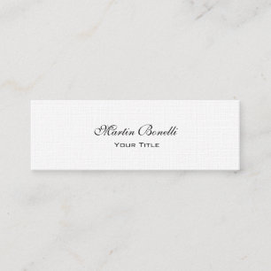 Slim Unique Calligraphy Linen Trendy Business Card Mini Visitenkarte