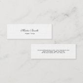 Slim Unique Calligraphy Linen Trendy Business Card Mini Visitenkarte (Vorne/Hinten)
