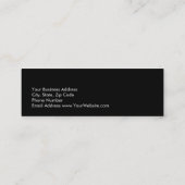Slim Unique Modern Schwarz-weiß Mini Visitenkarte (Rückseite)