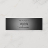 Slim Unique Monogram Gray Black Business Card Mini Visitenkarte (Rückseite)