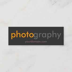 Slim Unique Orange Gray Fotograf Mini Visitenkarte