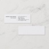 Slim White Charming Manager Business Card Mini Visitenkarte (Vorne/Hinten)