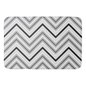 Slim Zigzag Muster Schwarz, Grau und Weiß Badematte (Vorderseite)