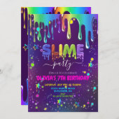 Slime Birthday Einladung (Vorne/Hinten)