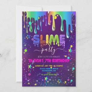 Slime Birthday Einladung