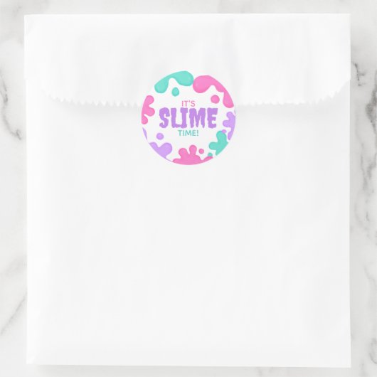 Slime Birthday Runder Aufkleber (Tasche)