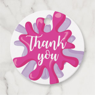 Slime Birthday Vielen Dank für Tag Pink Lila Geschenkanhänger